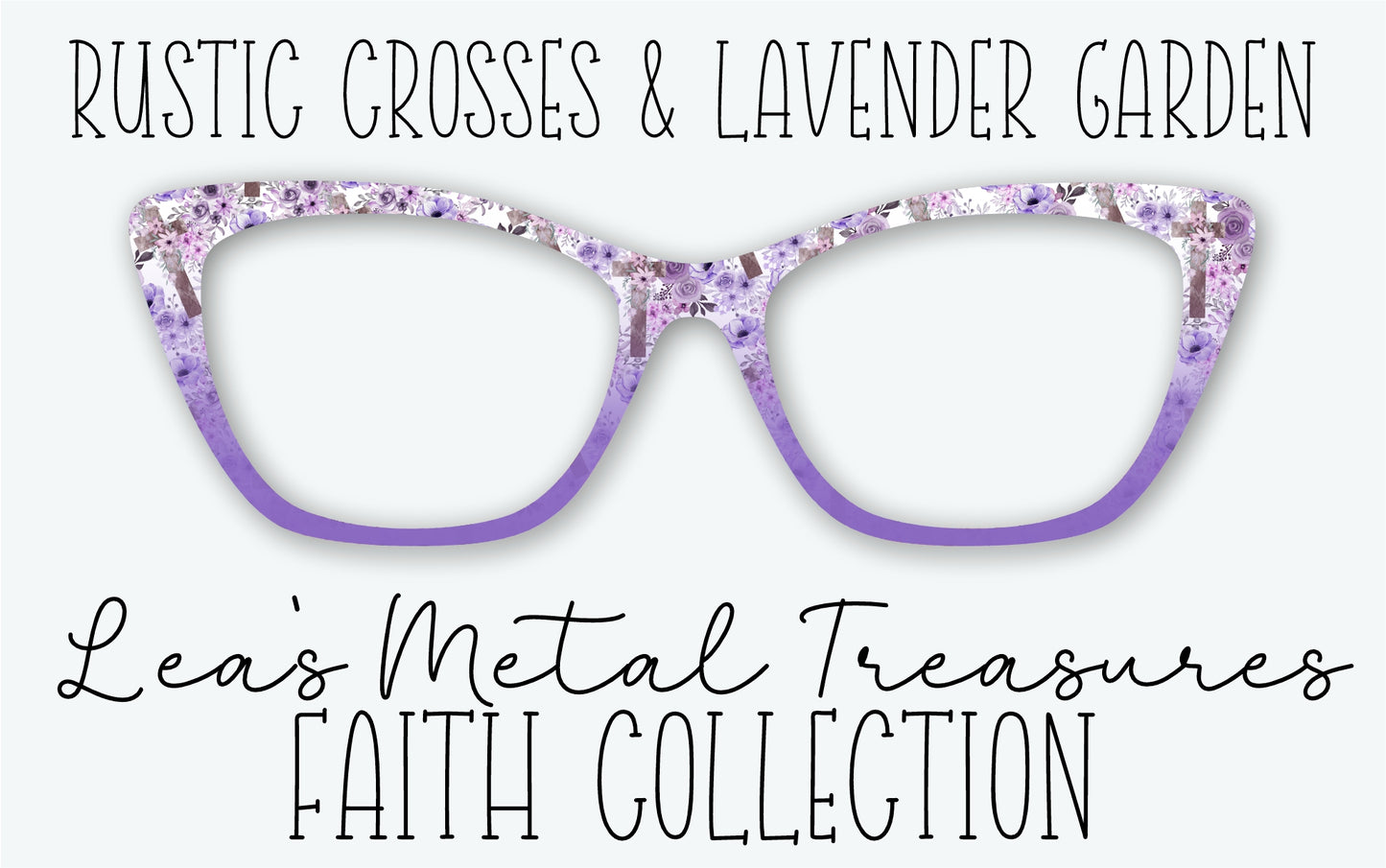 Rustic Crosses and Lavender Garden Eyewear Frame Toppers