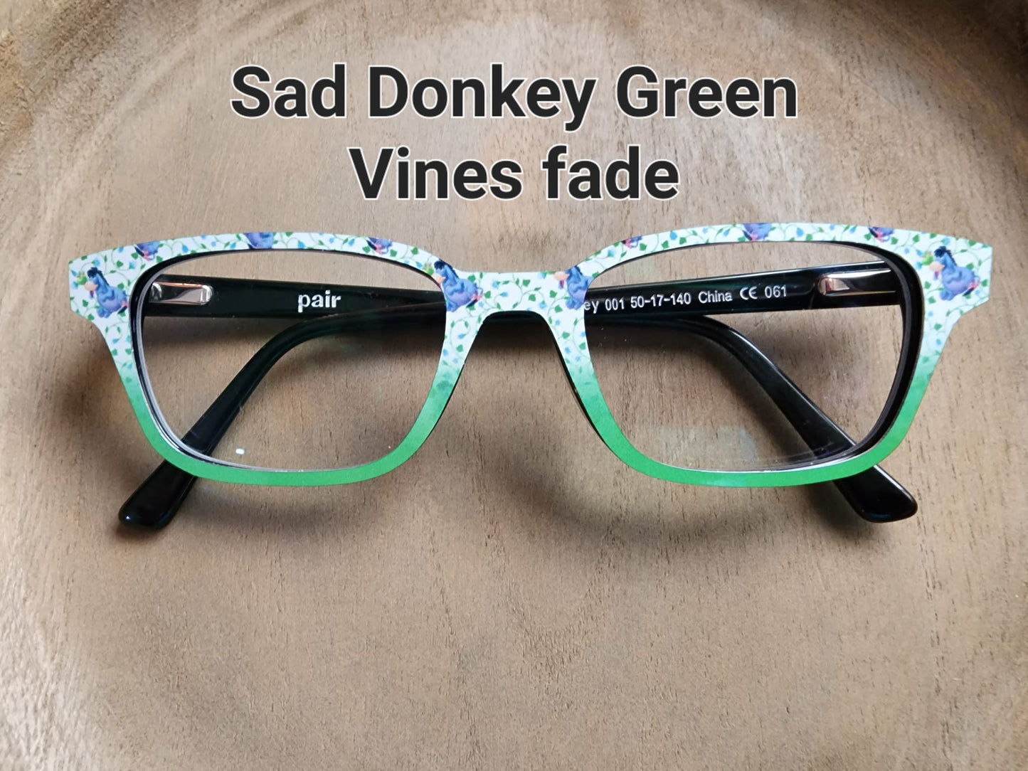 SAD DONKEY GREEN VINES FADE Eyewear Frame Toppers COMES WITH MAGNETS