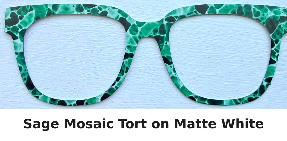 SAGE MOSAIC Tort Inspired Eyewear Frame Toppers SEPTEMBER 2026 TOPPER OF THE MONTH