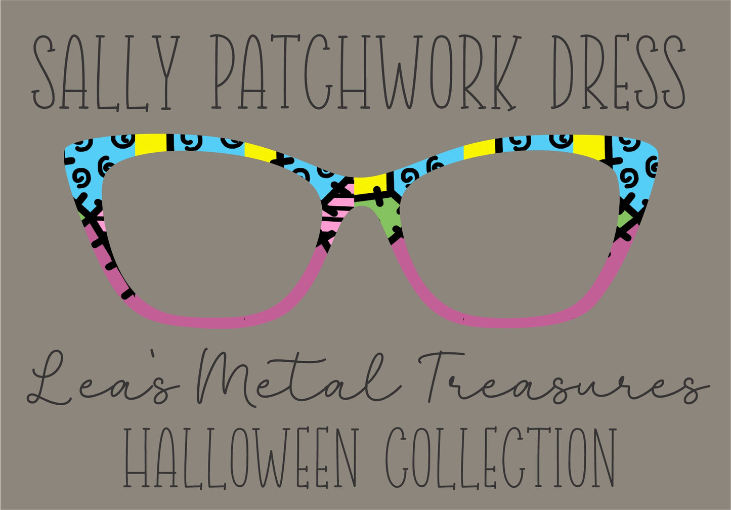 SALLY PATCHWORK DRESS Eyewear Frame Toppers COMES WITH MAGNETS