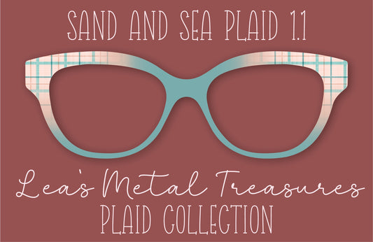 Sand and Sea Plaid 1.1 Eyewear Frame Toppers COMES WITH MAGNETS