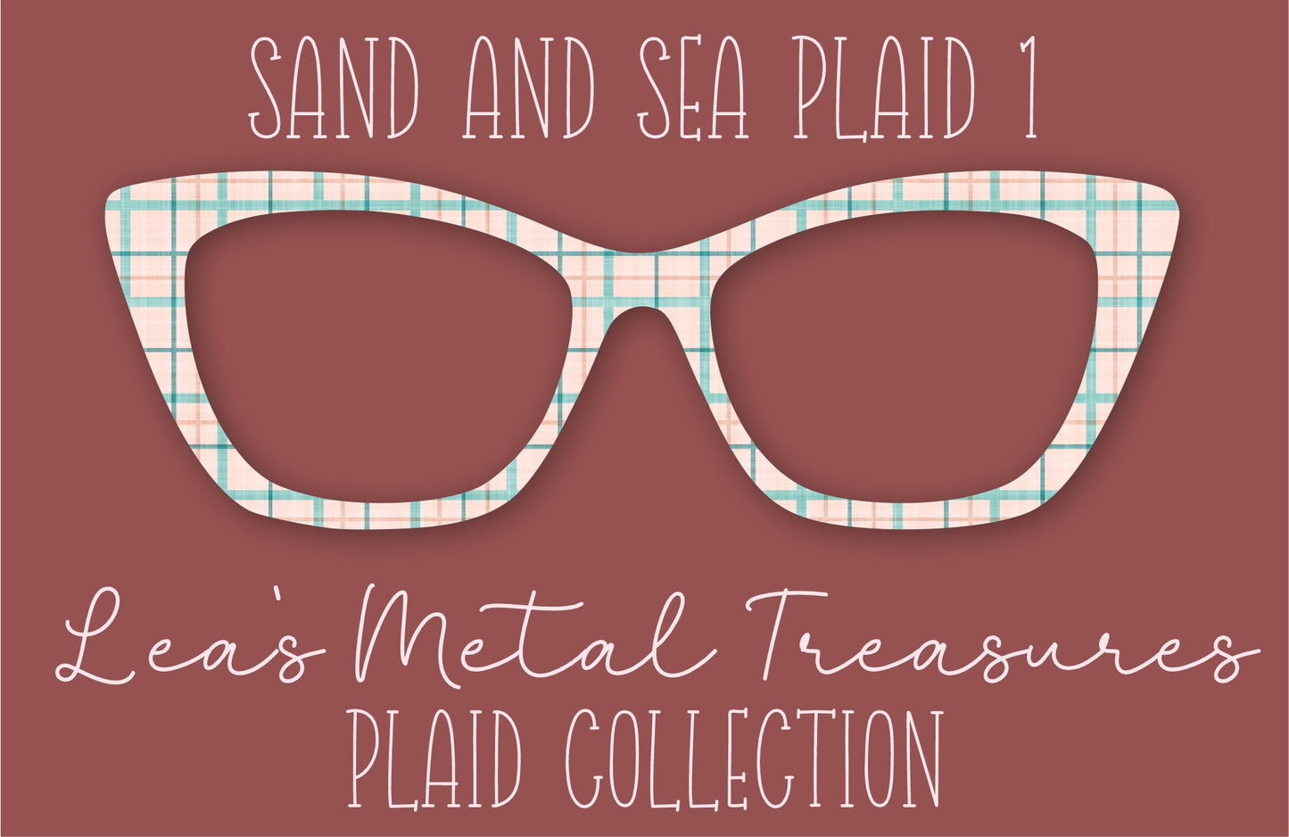 Sand and Sea Plaid 1 Eyewear Frame Toppers COMES WITH MAGNETS