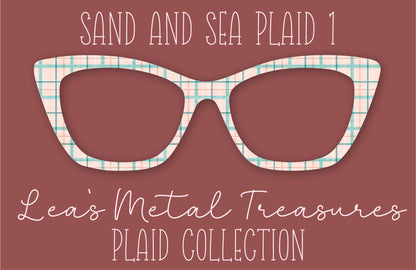 Sand and Sea Plaid 1 Eyewear Frame Toppers COMES WITH MAGNETS