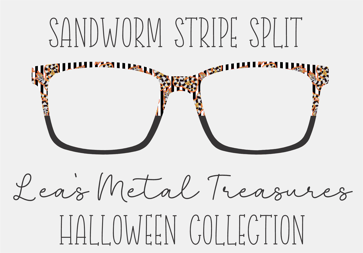 SANDWORM STRIPE SPLIT Eyewear Frame Toppers COMES WITH MAGNETS