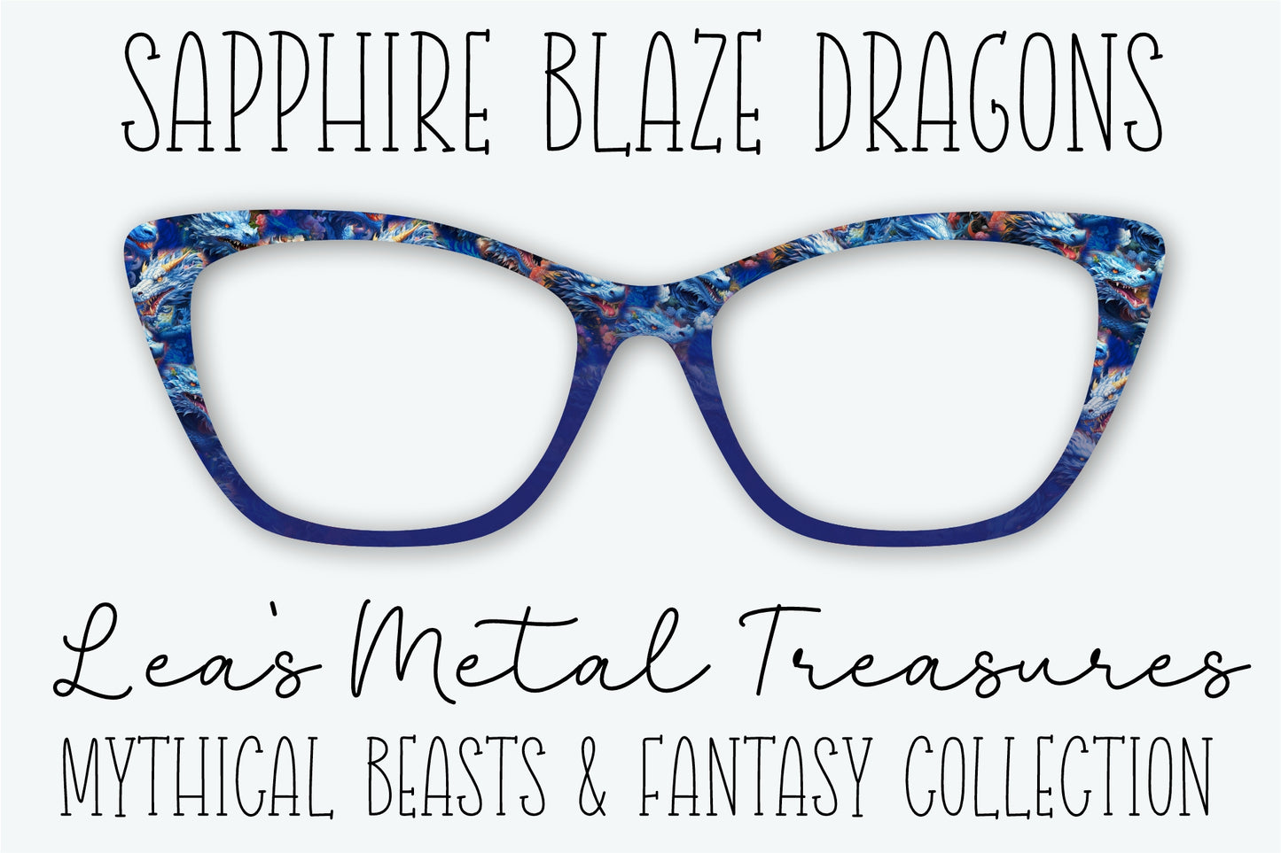 Sapphire Blaze Dragons Eyewear Frame Toppers