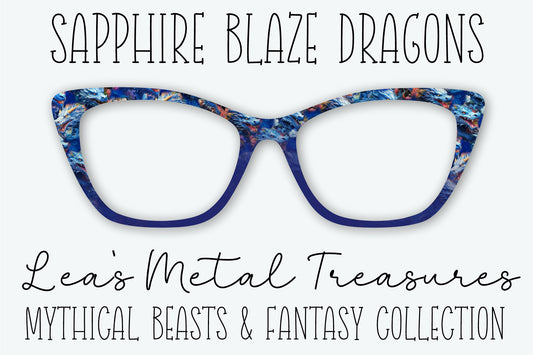 Sapphire Blaze Dragons Eyewear Frame Toppers