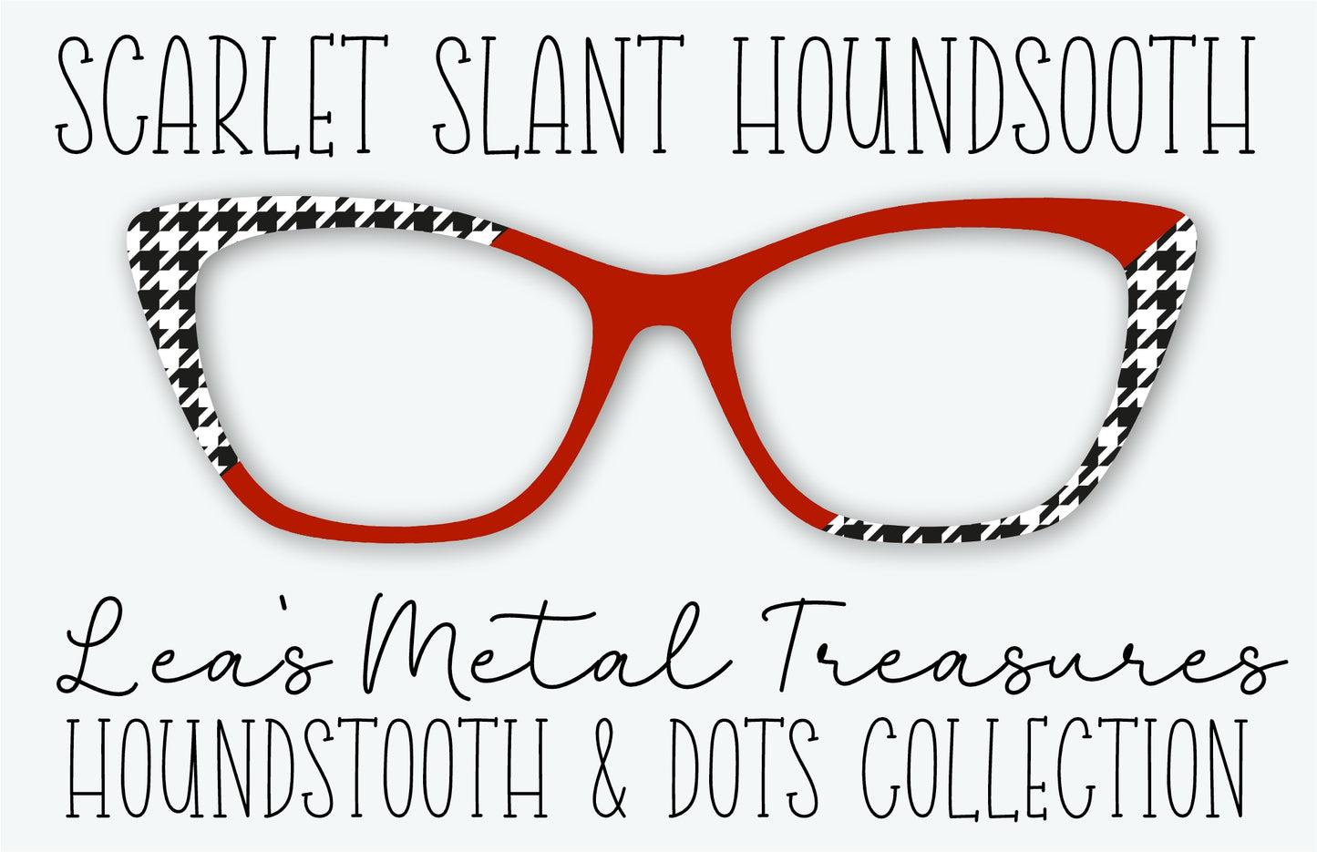 Scarlet Slant Houndstooth Eyewear Frame Toppers