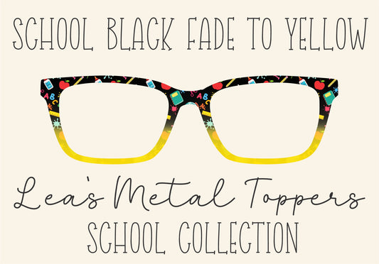 SCHOOL BLACK FADE TO YELLOW Eyewear Frame Toppers COMES WITH MAGNETS