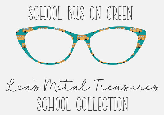 SCHOOL BUS ON GREEN Eyewear Frame Toppers COMES WITH MAGNETS