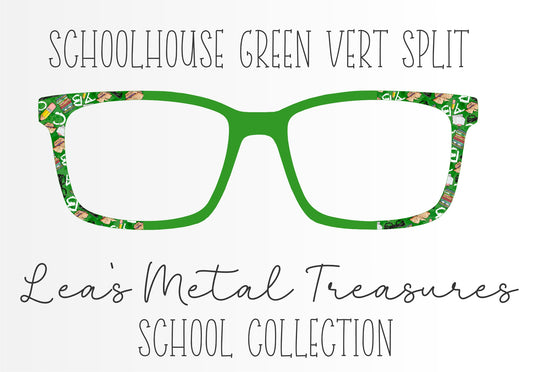 SCHOOLHOUSE GREEN VERT SPLIT Eyewear Frame Toppers COMES WITH MAGNETS