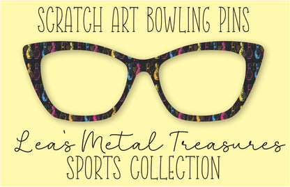 Scratch Art Bowling Pins Eyewear Frame Toppers COMES WITH MAGNETS