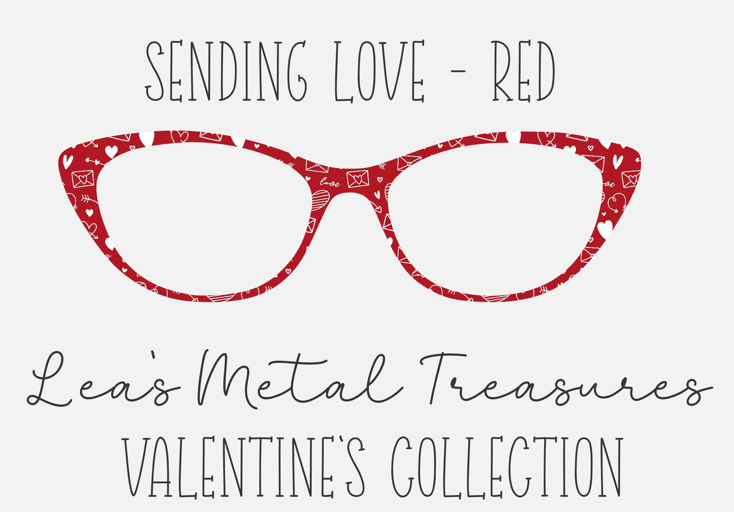 SENDING LOVE RED Eyewear Frame Toppers COMES WITH MAGNETS