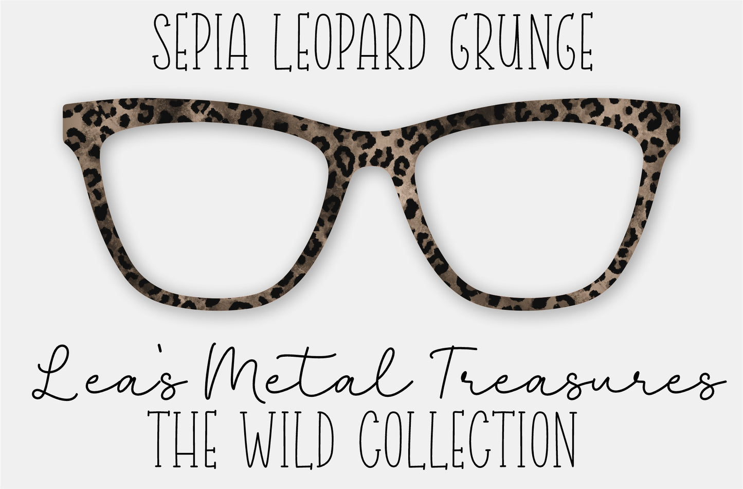 READY TO SHIP JUNE 2025 • Sepia Leopard Grunge Eyewear Frame Toppers