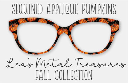 Sequined Applique Pumpkins Eyewear Frame Toppers COMES WITH MAGNETS