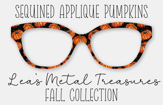 Sequined Applique Pumpkins Eyewear Frame Toppers COMES WITH MAGNETS