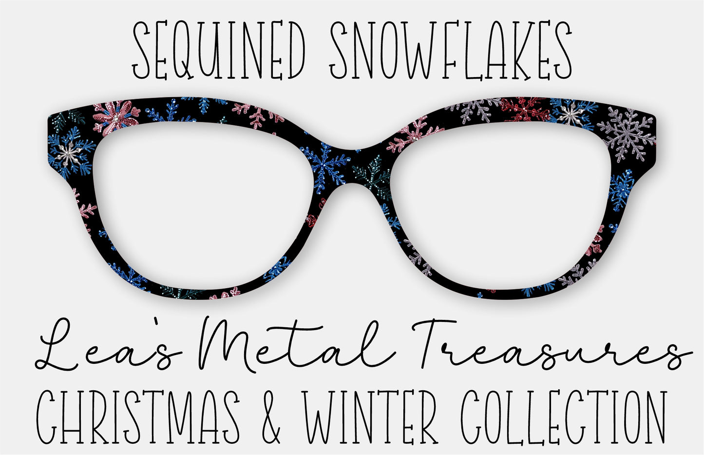 Sequined Snowflakes Eyewear Frame Toppers COMES WITH MAGNETS