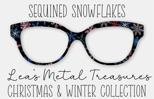 Sequined Snowflakes Eyewear Frame Toppers COMES WITH MAGNETS