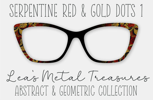 Serpentine Red and Gold Dots 1 Eyewear Frame Toppers