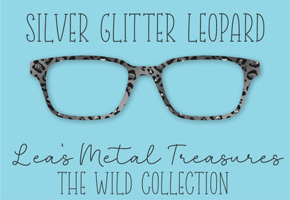 Silver Glitter Leopard Eyewear Frame Toppers COMES WITH MAGNETS