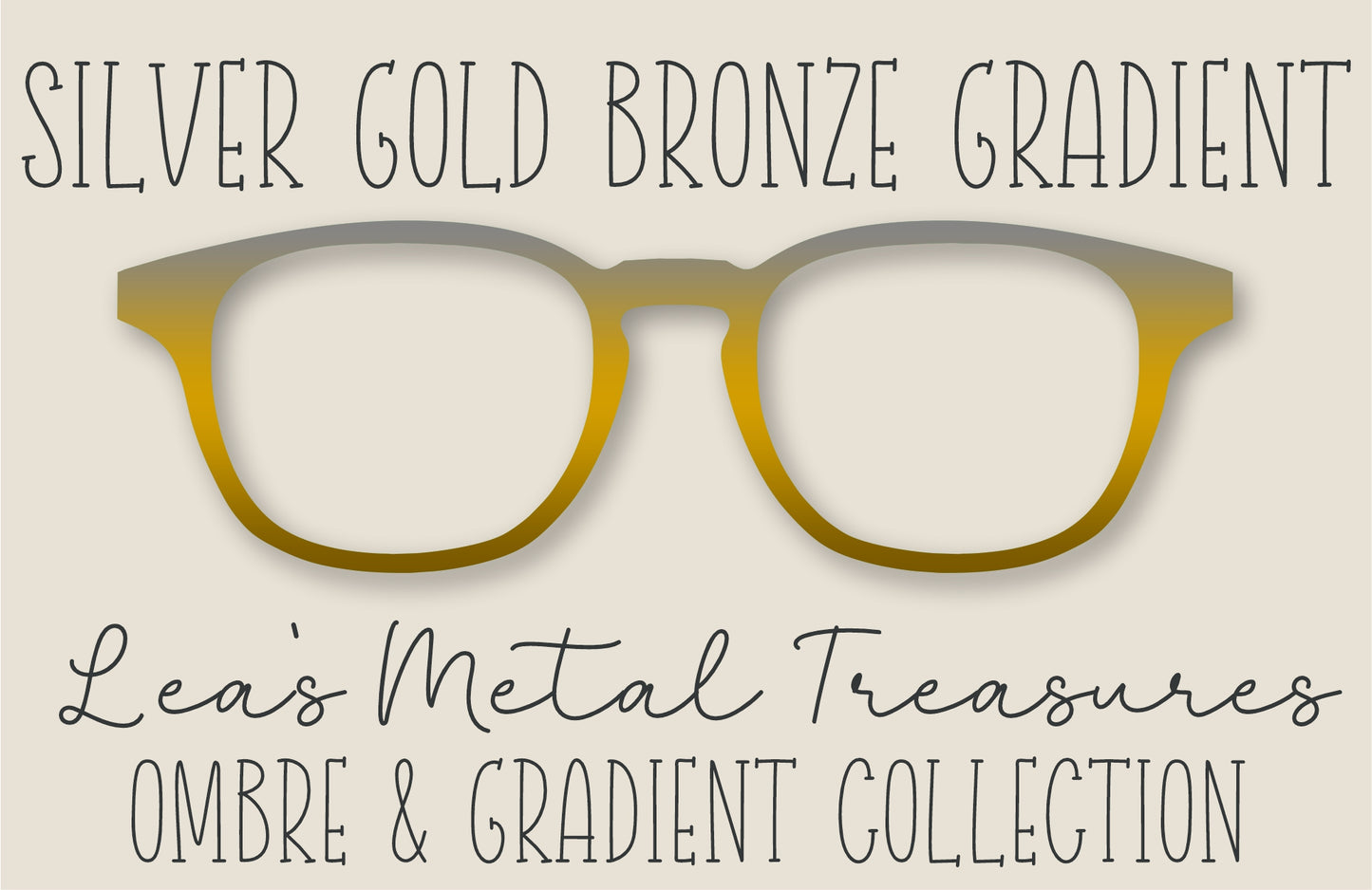 Silver Gold Bronze Gradient Eyewear Frame Toppers COMES WITH MAGNETS