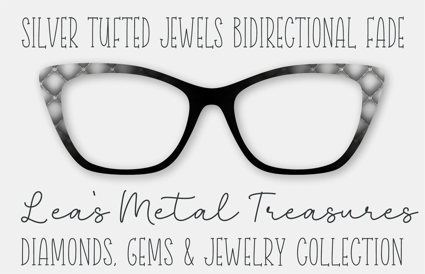 Silver Tufted Jewels BiDirectional Fade Eyewear Frame Toppers COMES WITH MAGNETS