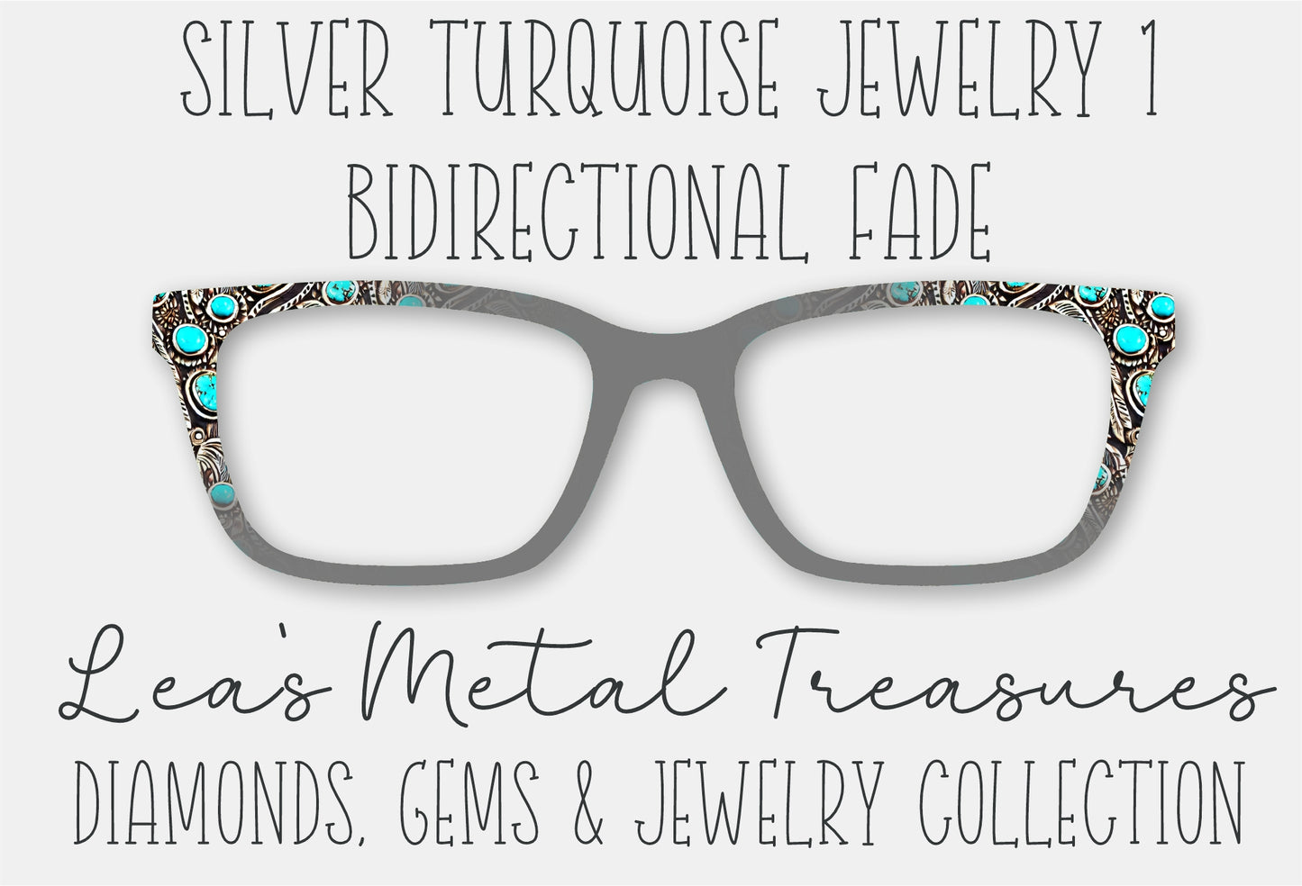 Silver Turquoise Jewelry 1 BiDirectional Fade • Magnetic Eyeglasses Toppers