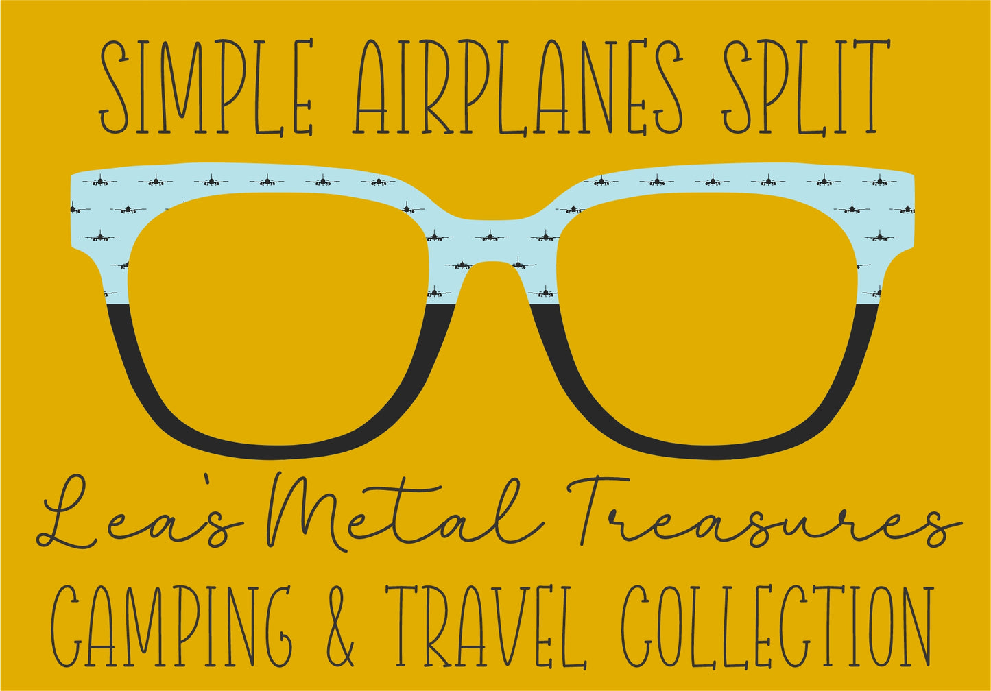 SIMPLE AIRPLANES SPLIT Eyewear Frame Toppers COMES WITH MAGNETS