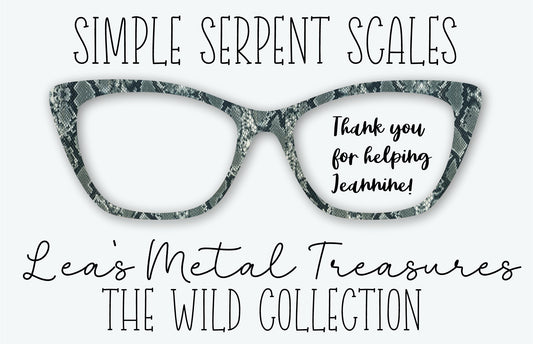 SIMPLE SERPENT SCALES Eyewear Frame Toppers • Fundraiser for Jeannine