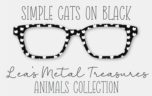 Simple Cats on Black Eyewear Frame Toppers COMES WITH MAGNETS