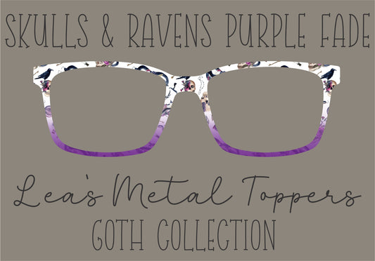 SKULLS AND RAVENS PURPLE FADE Eyewear Frame Toppers COMES WITH MAGNETS