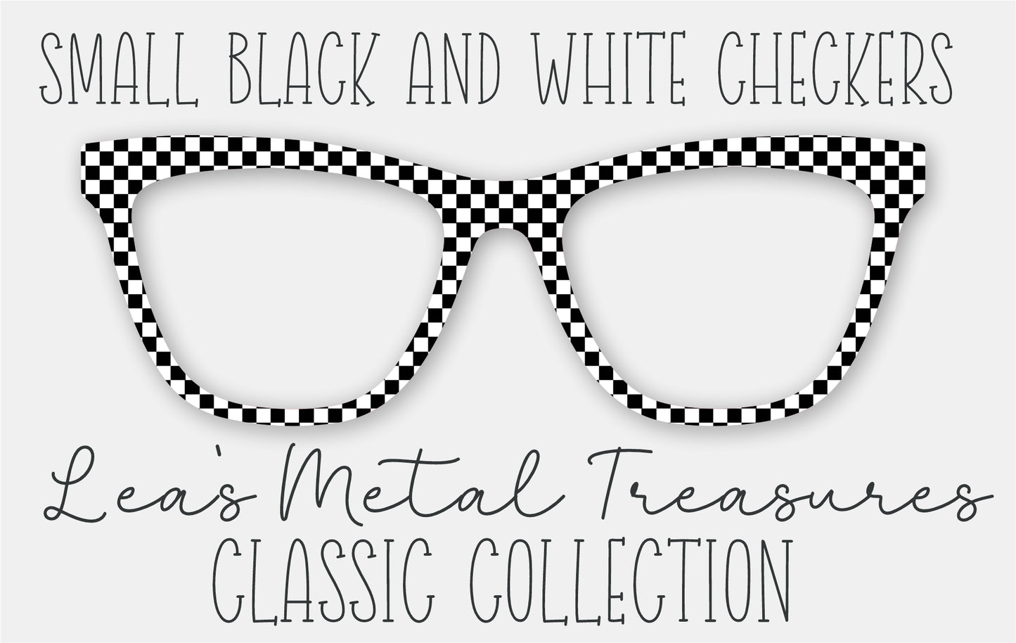 Small Black and White Checkers Eyewear Frame Toppers