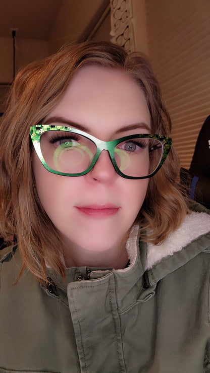 ALCOHOL INK SHAMROCKS Eyewear Frame Toppers COMES WITH MAGNETS