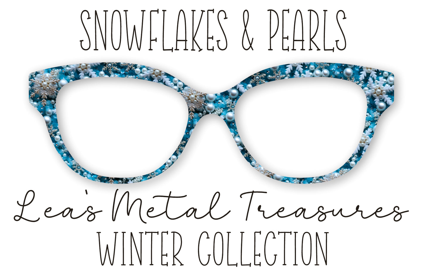 Snowflakes and Pearls Eyewear Frame Toppers COMES WITH MAGNETS