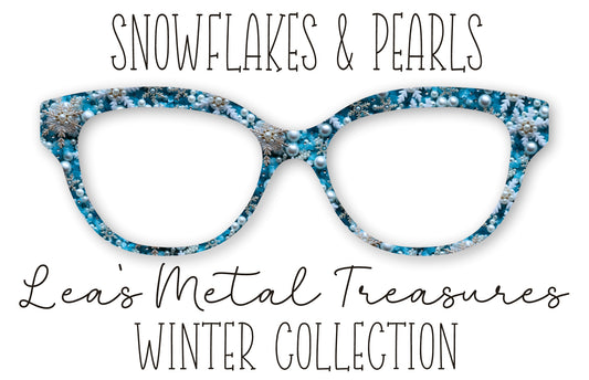 Snowflakes and Pearls Eyewear Frame Toppers COMES WITH MAGNETS