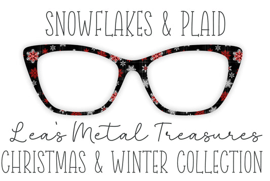 Snowflakes and Plaid Eyewear Frame Toppers COMES WITH MAGNETS