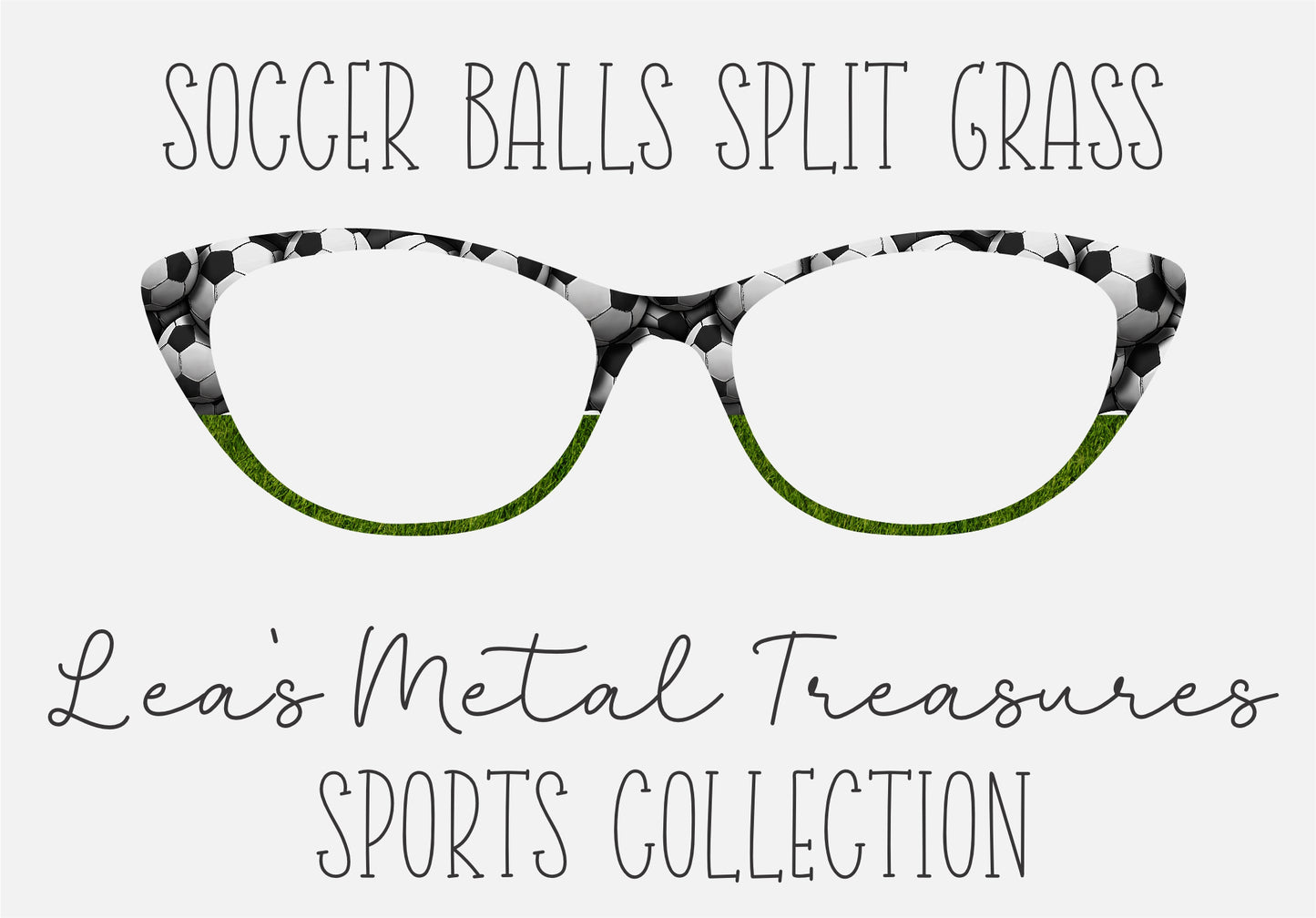 SOCCER BALLS SPLIT GRASS Eyewear Frame Toppers COMES WITH MAGNETS