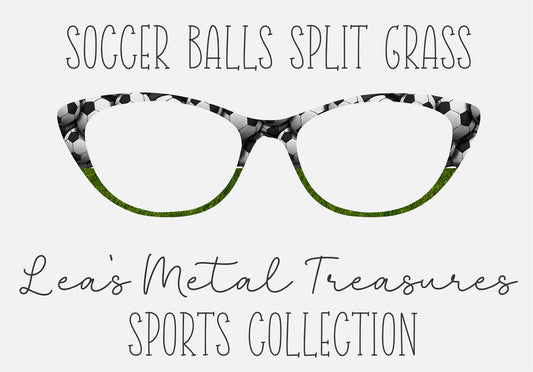 SOCCER BALLS SPLIT GRASS Eyewear Frame Toppers COMES WITH MAGNETS