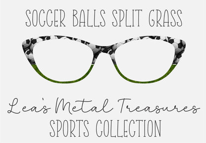 SOCCER BALLS SPLIT GRASS Eyewear Frame Toppers COMES WITH MAGNETS