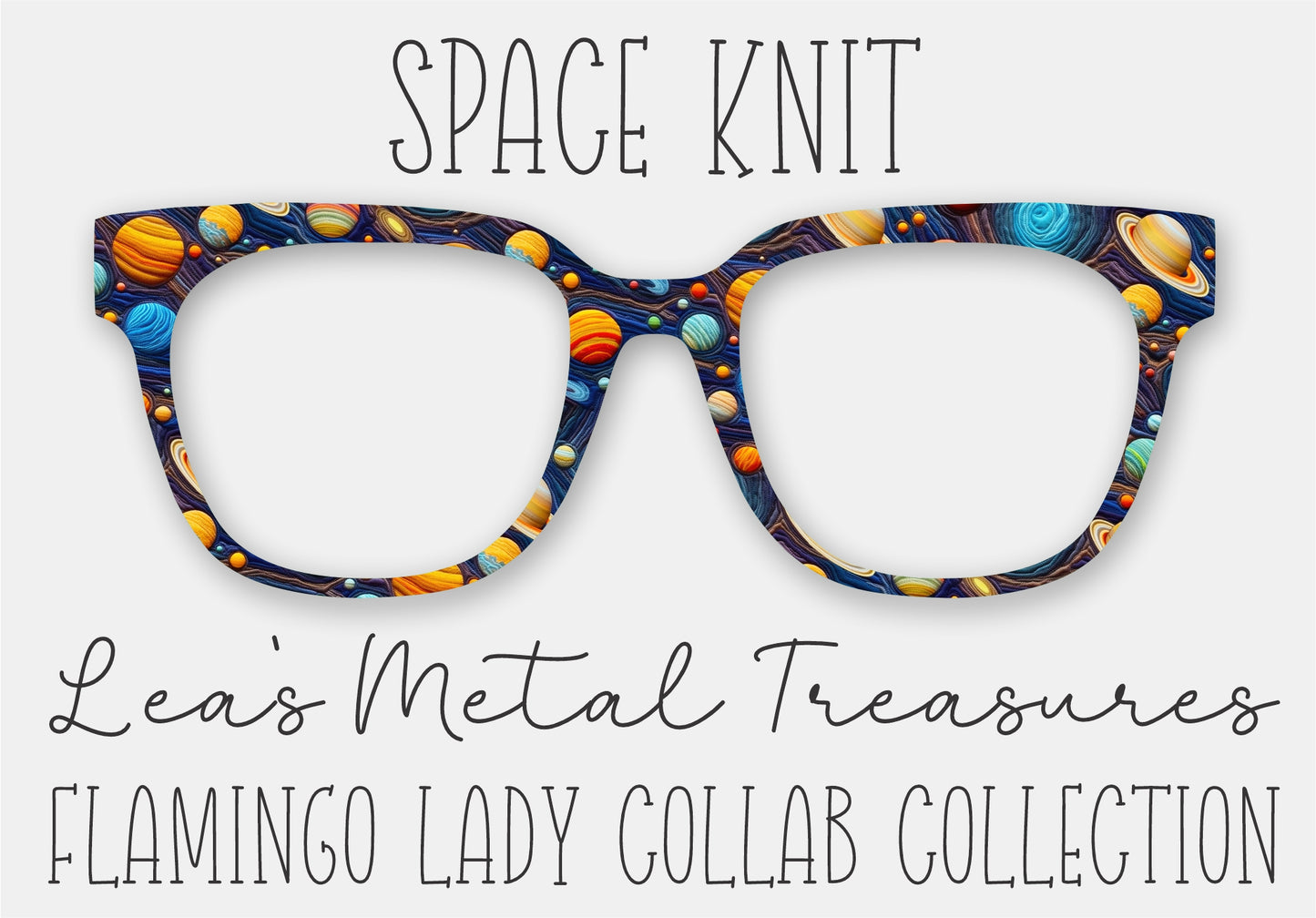 Space Knit Printed Magnetic Eyeglasses Topper • Flamingo Lady Collab Collection