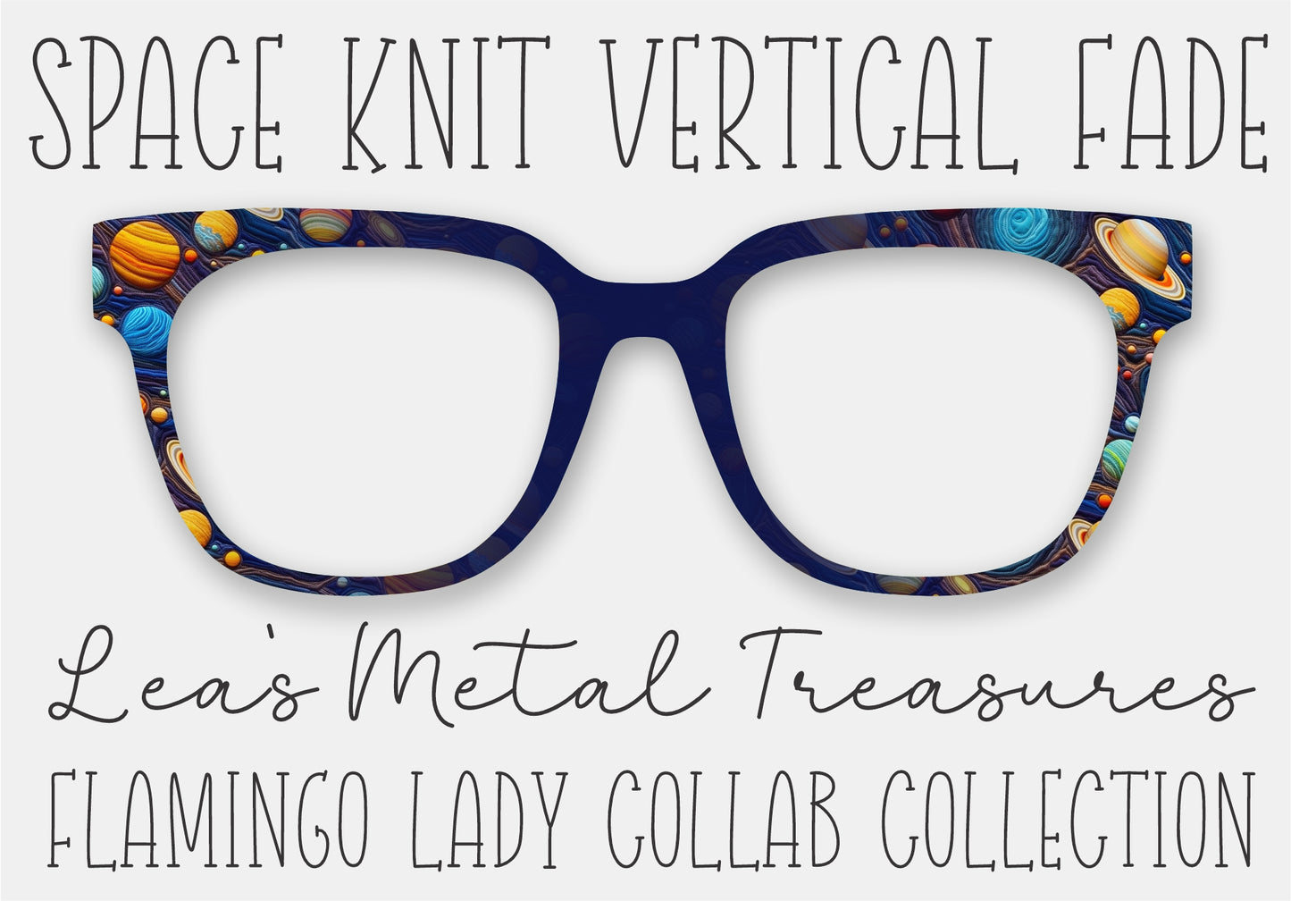 Space Knit Vertical Fade Printed Magnetic Eyeglasses Topper • Flamingo Lady Collab Collection