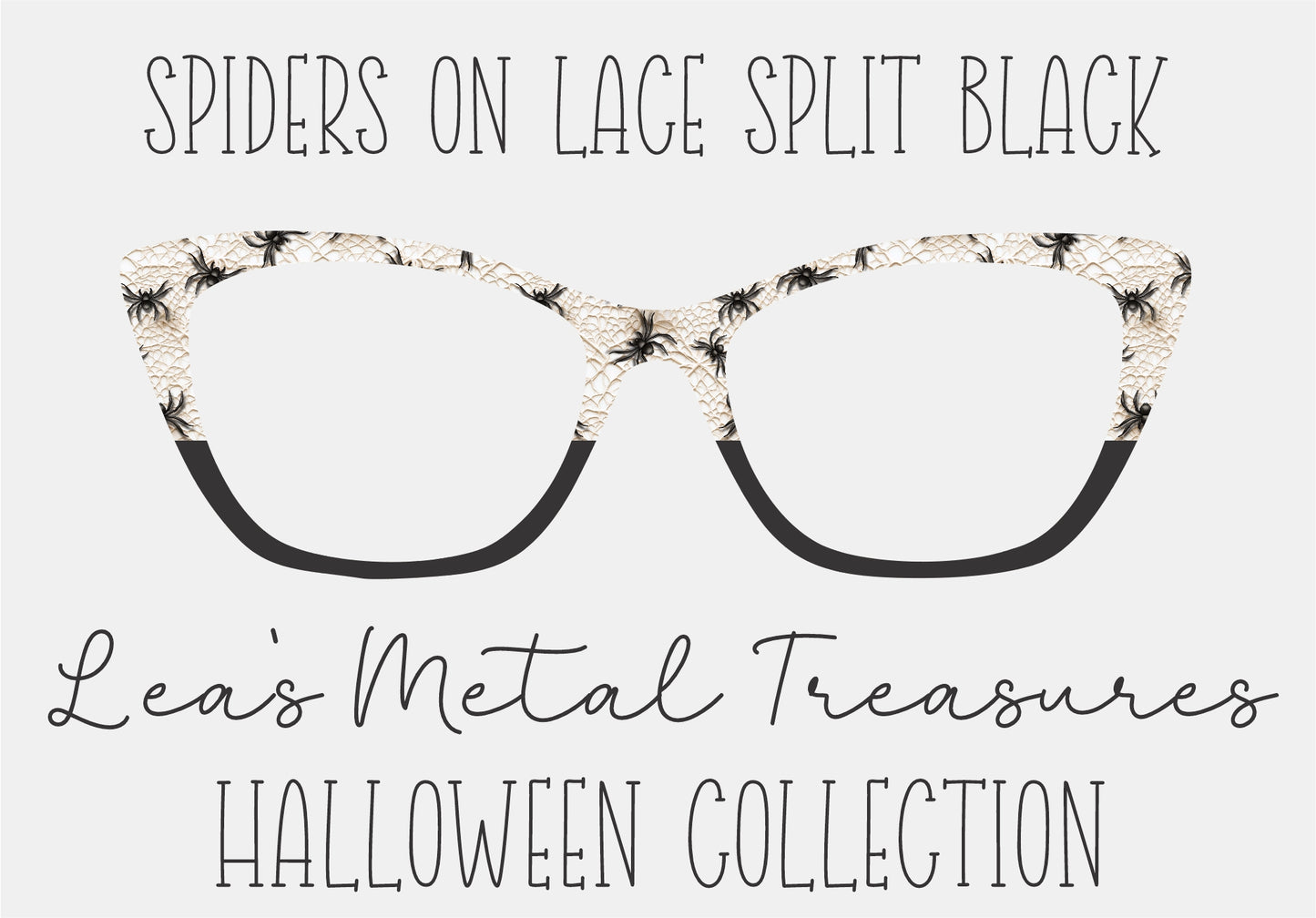 SPIDERS ON LACE SPLIT BLACK Eyewear Frame Toppers COMES WITH MAGNETS