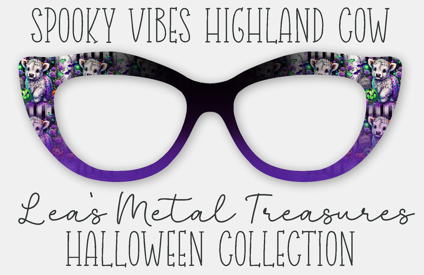 Spooky Vibes Highland Cow • Magnetic Eyewear Frame Toppers - September 25 Topper of the Month