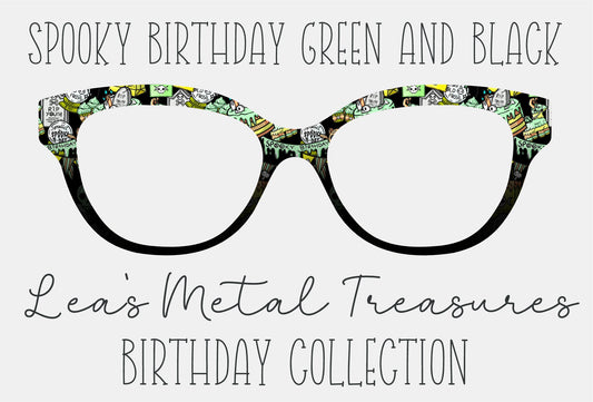 Spooky Birthday Green and Black Eyewear Frame Toppers COMES WITH MAGNETS