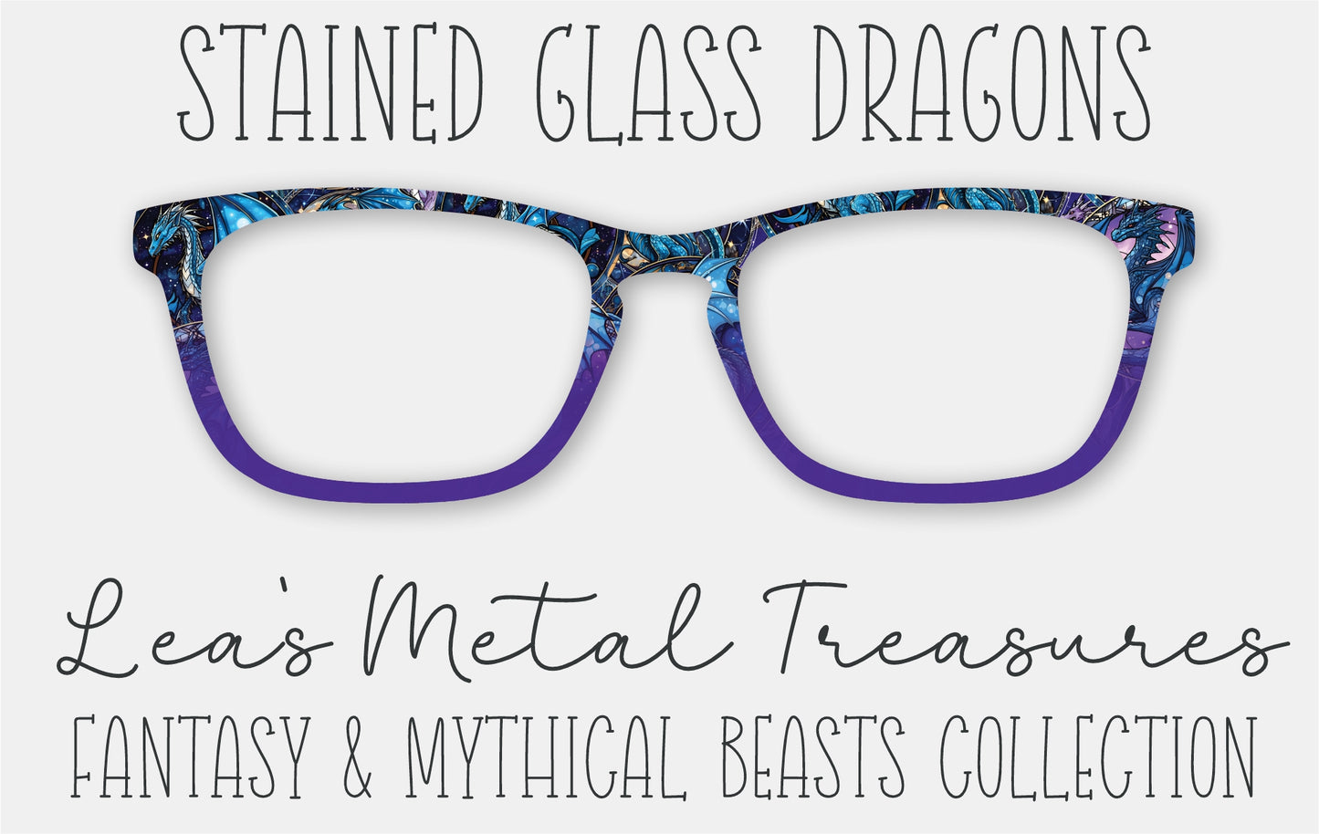 STAINED GLASS DRAGONS Eyewear Frame Toppers