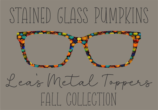 STAINED GLASS PUMPKINS Eyewear Frame Toppers COMES WITH MAGNETS
