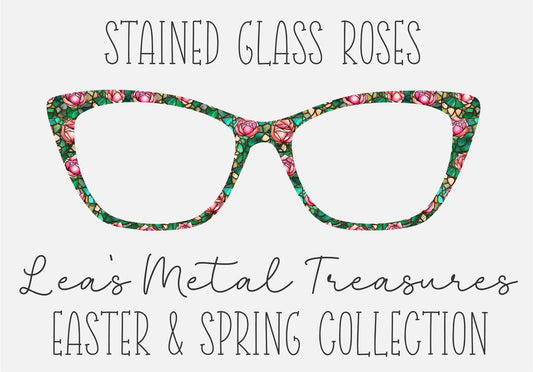 STAINED GLASS ROSES Eyewear Frame Toppers COMES WITH MAGNETS