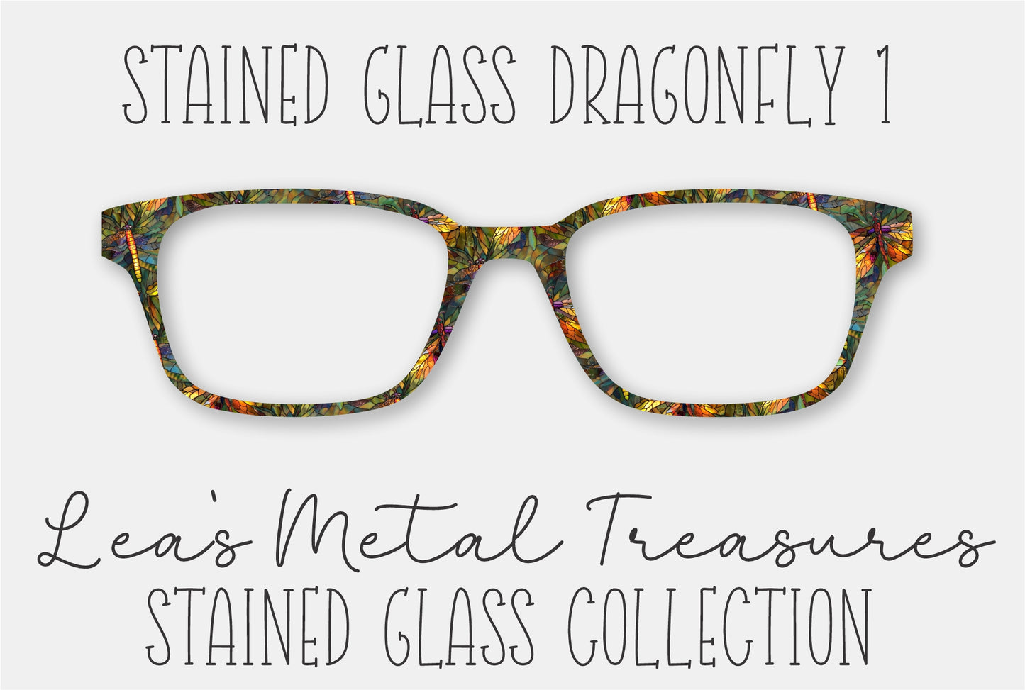 Stained glass Dragonfly Eyewear Frame Toppers COMES WITH MAGNETS