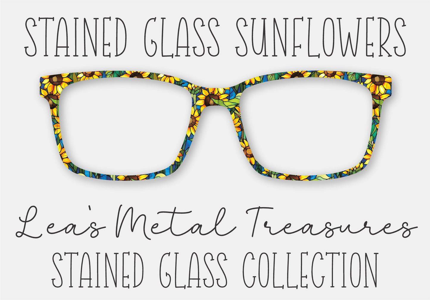 Stained Glass Sunflowers Eyewear Frame Toppers COMES WITH MAGNETS