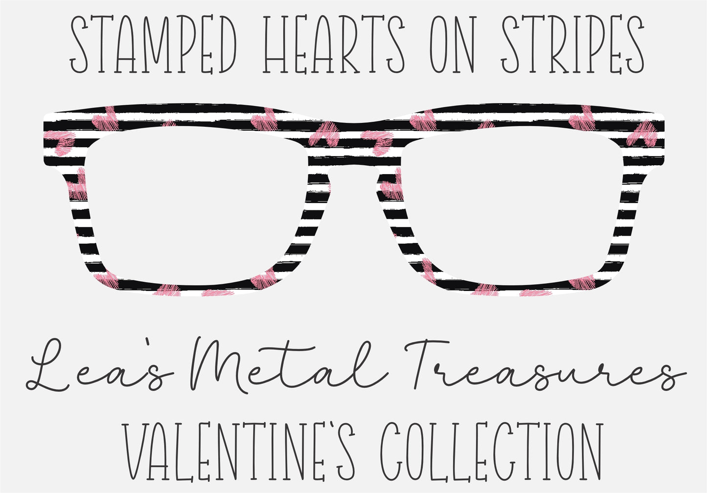 Stamped Hearts on Stripes