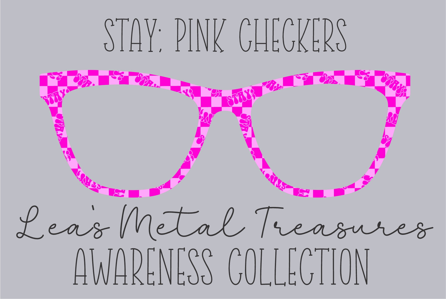 Stay Pink Checkers Eyewear Frame Toppers COMES WITH MAGNETS